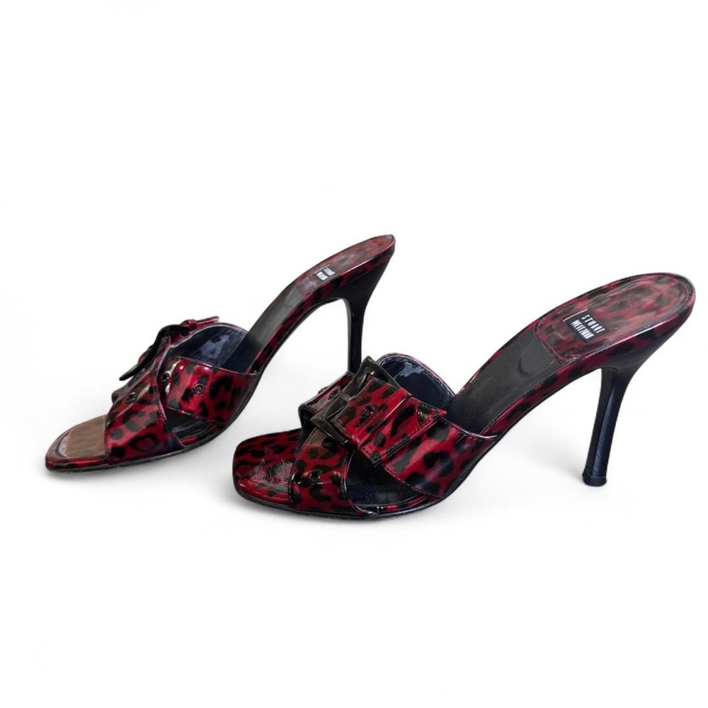 Stuart Weitzman Red Leopard Print Sandals - Picture 3 of 8